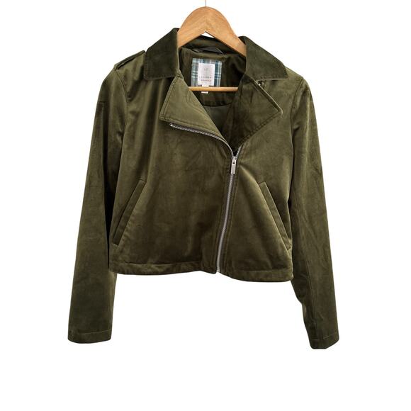 LC Lauren Conrad Jackets & Blazers - LC Lauren Conrad Olive Green Velvet Blazer
